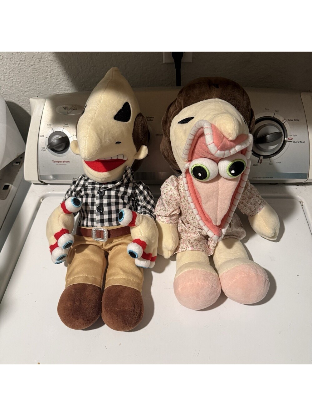 Beetlejuice Adam And Barbara Plush Doll Pair 20" Tall Collection Set New